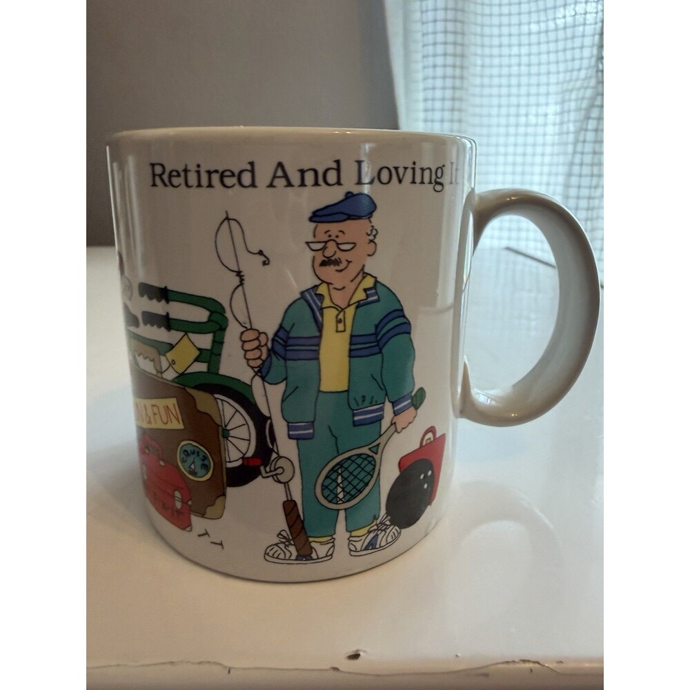 Ceramic PORCELAIN, 12 Ounce Retired and Loving It Mug Coffee Cup